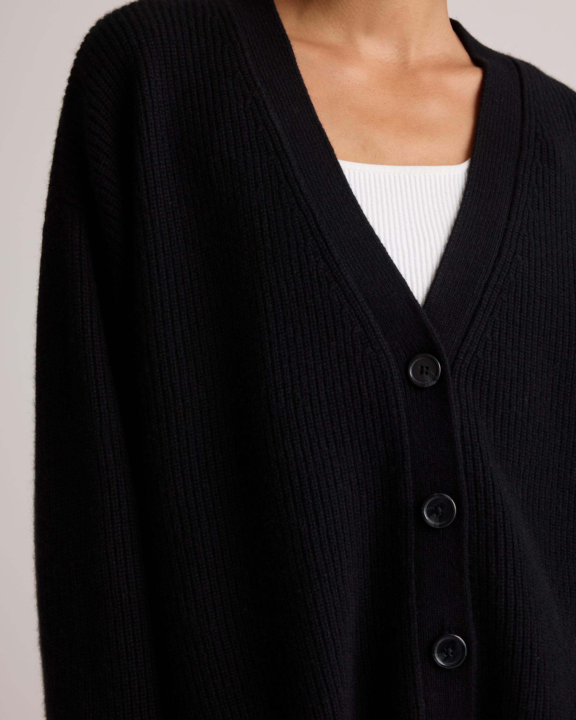 Quince | Women's Mongolian Cashmere Fisherman Boxy Cropped Cardigan Sweater Product Image