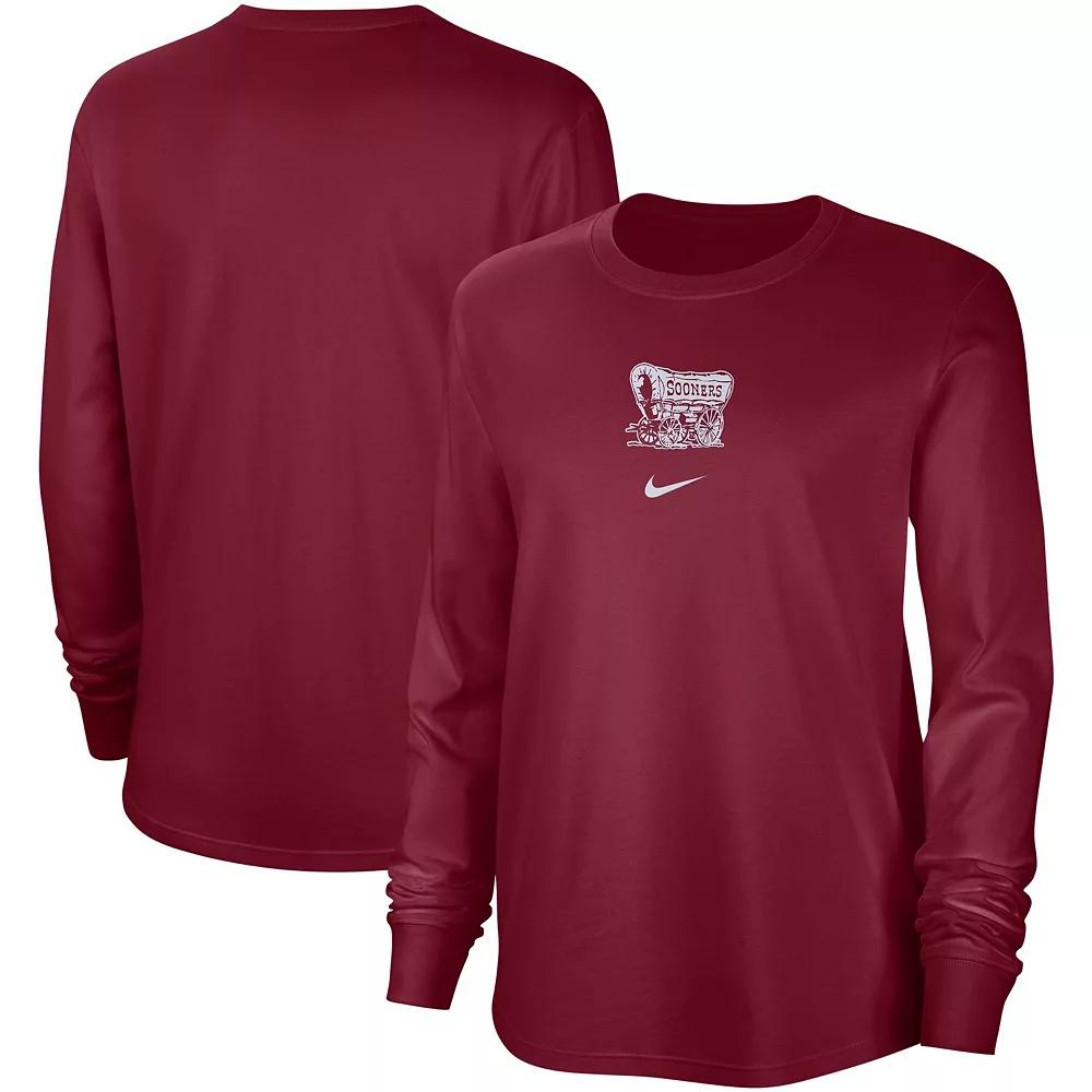 Women's Nike Crimson Oklahoma Sooners Vintage Long Sleeve T-Shirt,  Product Image