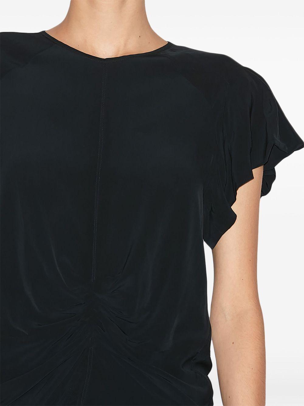 ISABEL MARANT Tullya Viscose Ruched Detail T-shirt In Black Product Image