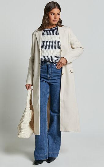 Colby Coat - Tailored Longline Coat in Stone Product Image