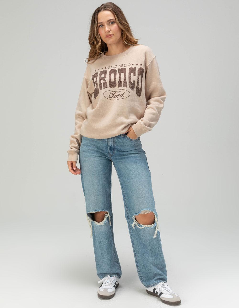 FORD BRONCO Built Wild Womens Crewneck Sweatshirt - SAND Product Image