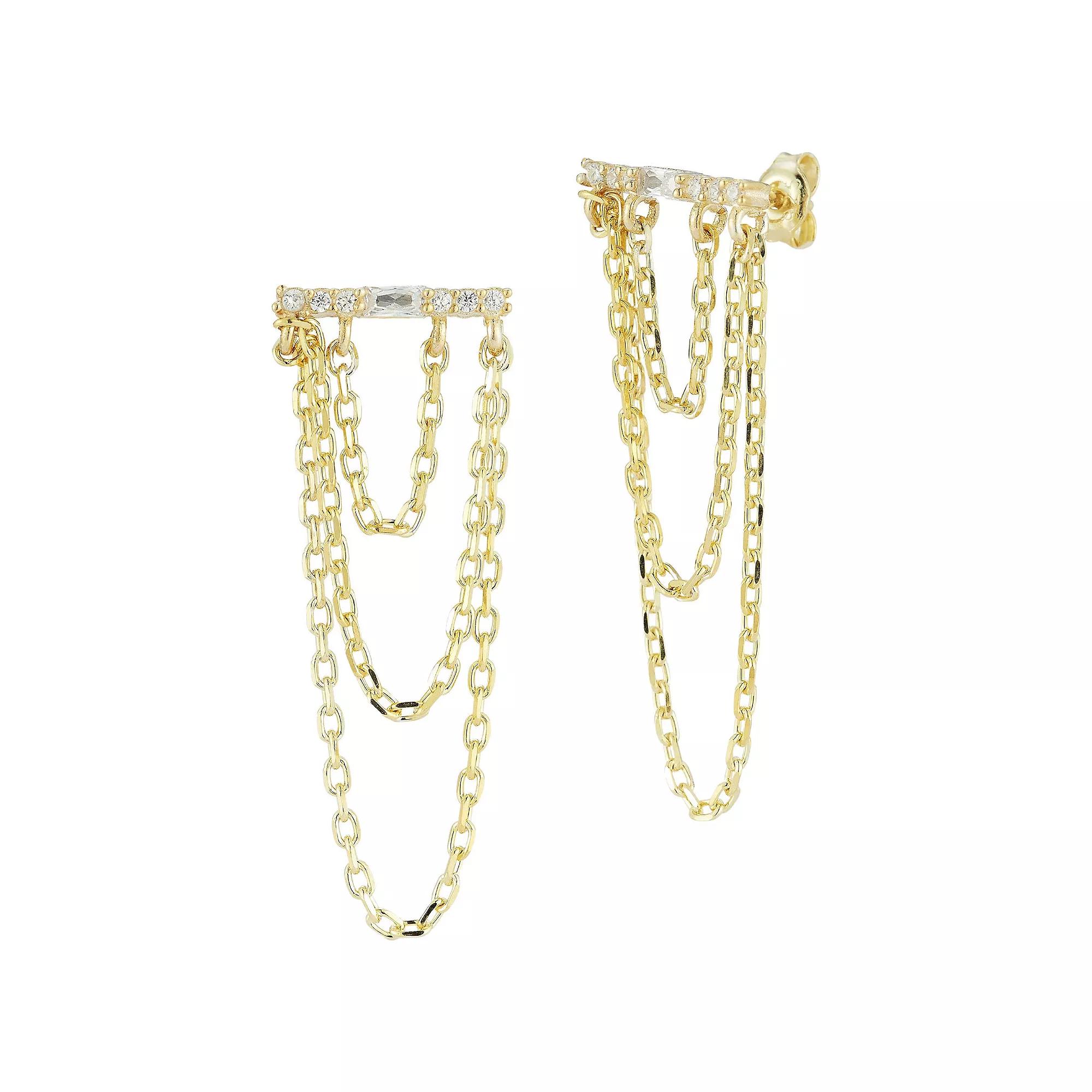 Sunkissed Sterling Freshwater Cultured Pearl Dangling Hoop Earrings, Women's, Silver Tone Product Image