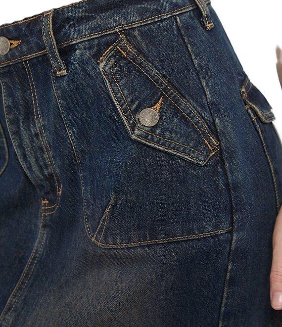 Guess Guess Originals Mid Rise Long Split Back Denim Midi Skirt Product Image