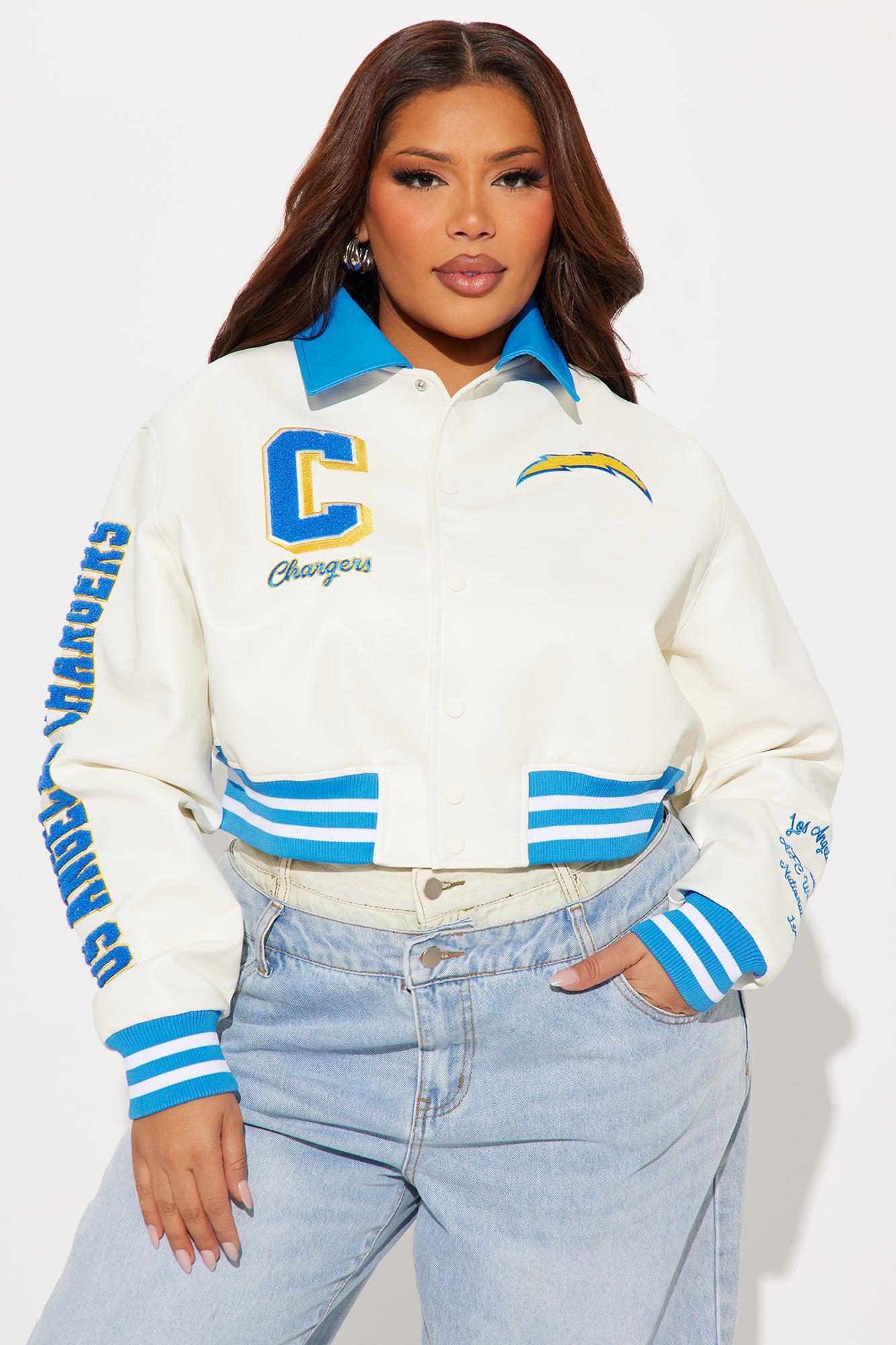 LA Chargers Bomber Jacket - Cream Female Product Image