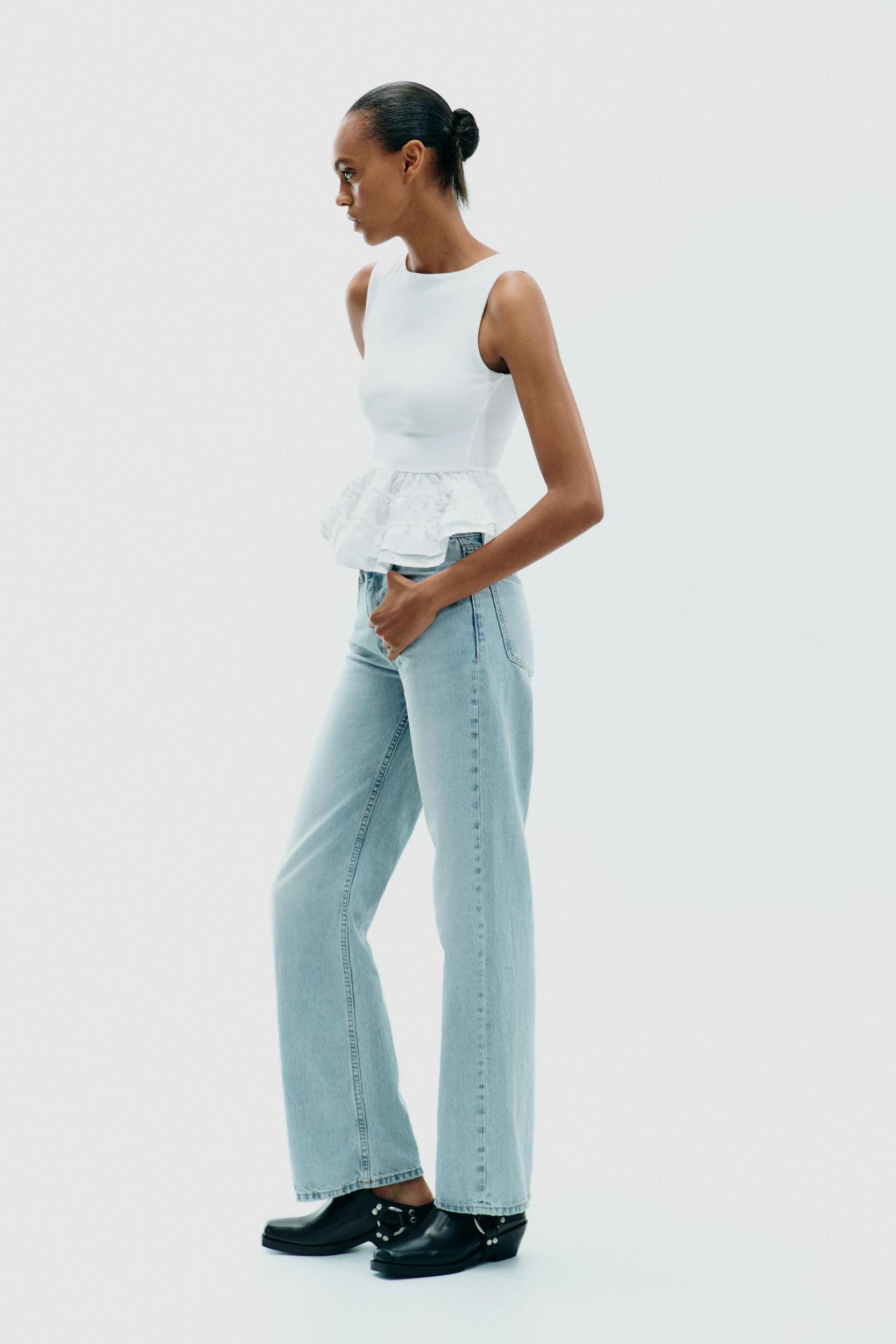 PEPLUM COMBINATION STRAP TOP Product Image