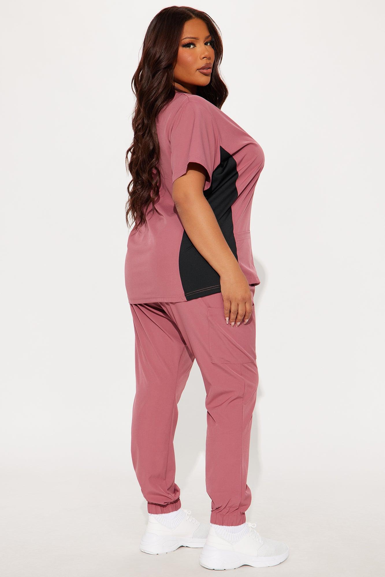 Get Better 4 Way Stretch Scrub Uniform Jogger Set - Rose Product Image