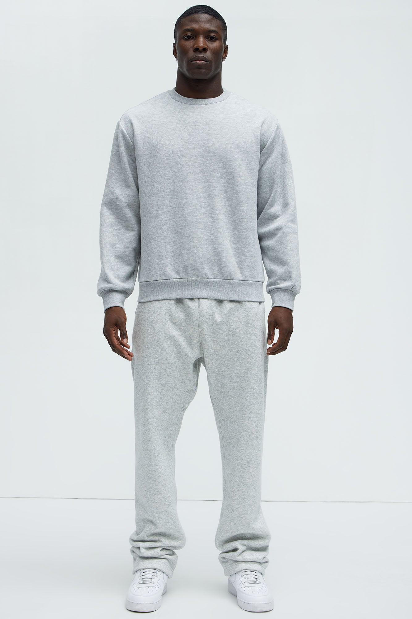 Tyson Heavyweight Straight Sweatpants - Heather Grey Product Image
