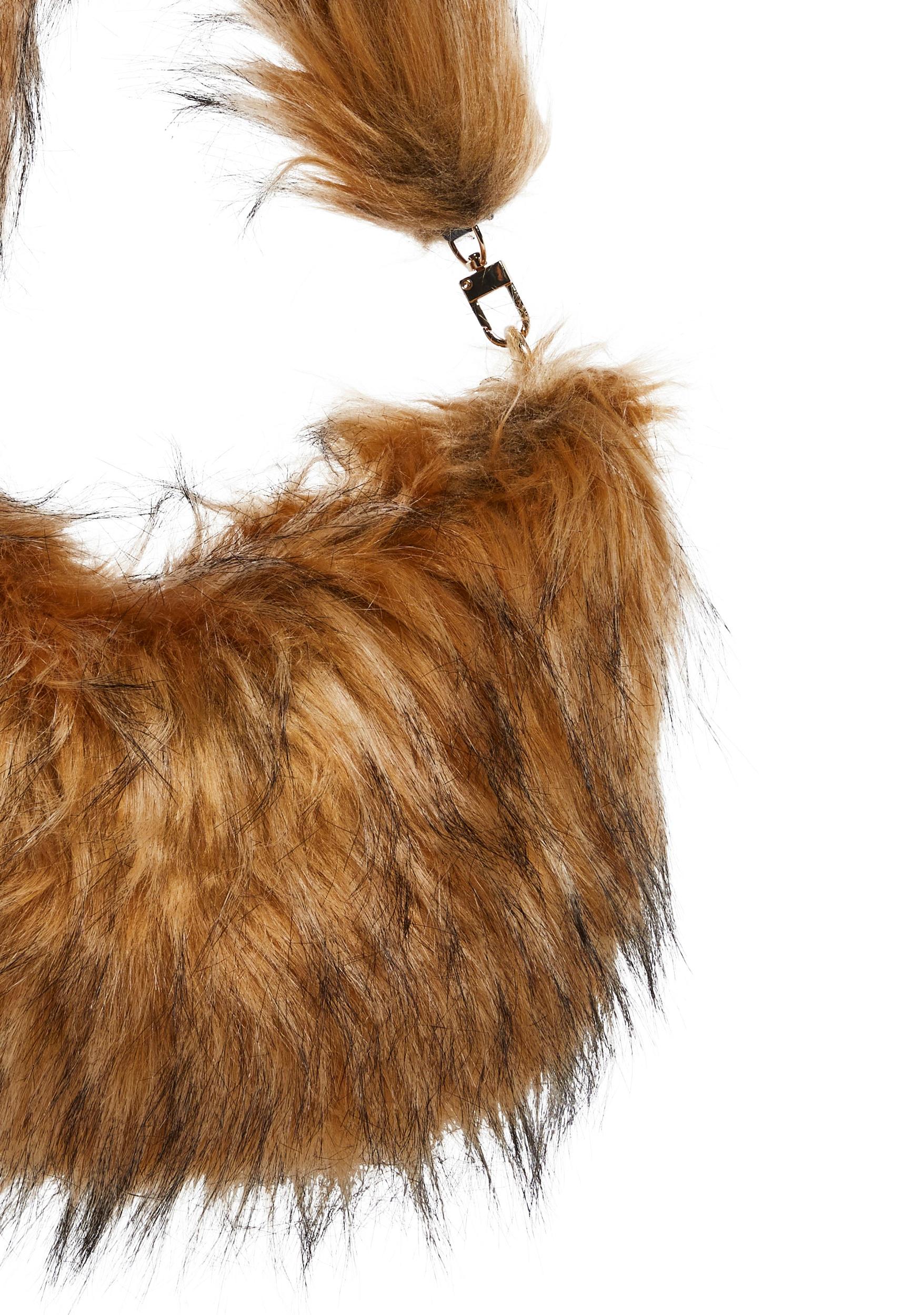 Faux Fur Shoulder Bag Club Exx - Brown Product Image