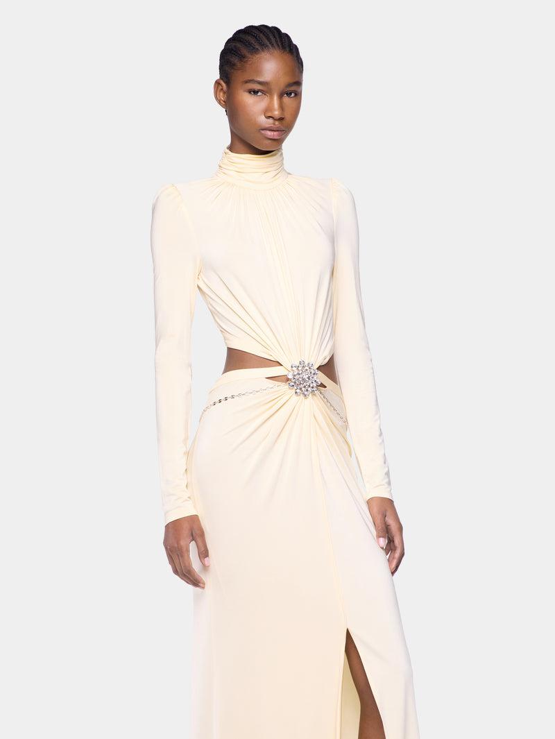 CREAM LONG DRESS IN JERSEY Product Image