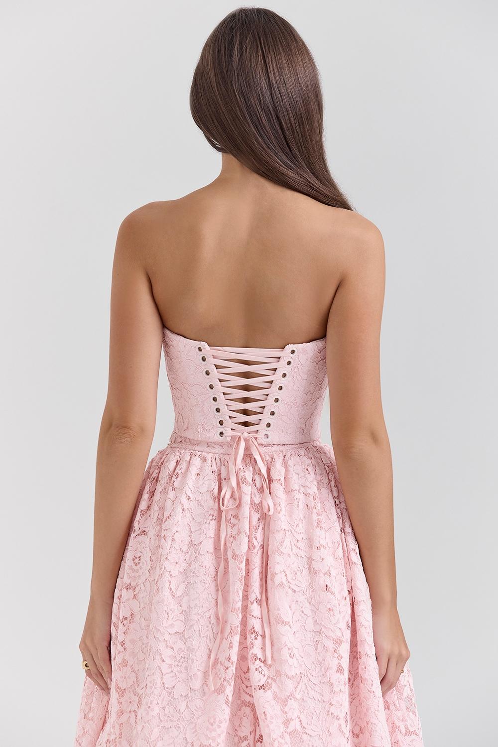 Duchess  ballerina pink lace corset, skirt and bolero - sale Product Image