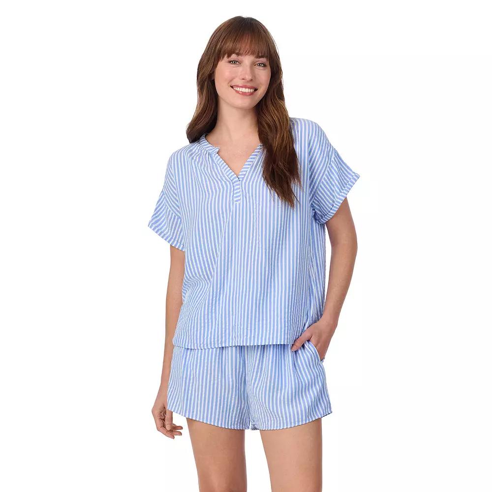 Women's Draper James 2-Piece Seersucker Short Sleeve Pajama Top & Pajama Shorts Set,  Product Image
