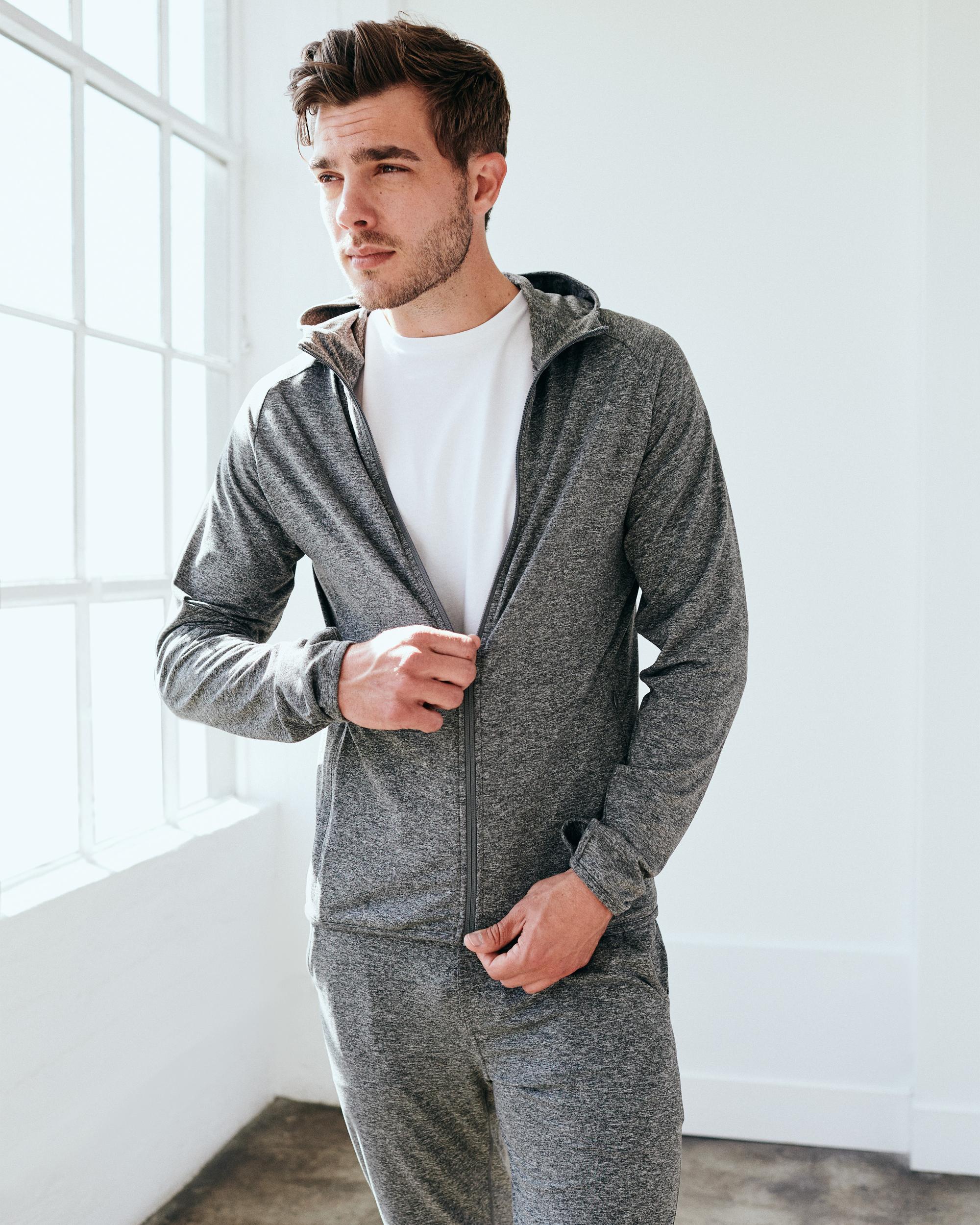 Quince | Men's Super Soft Performance Zip Hoodie Flowknit Activewear, Recycled Polyester Product Image