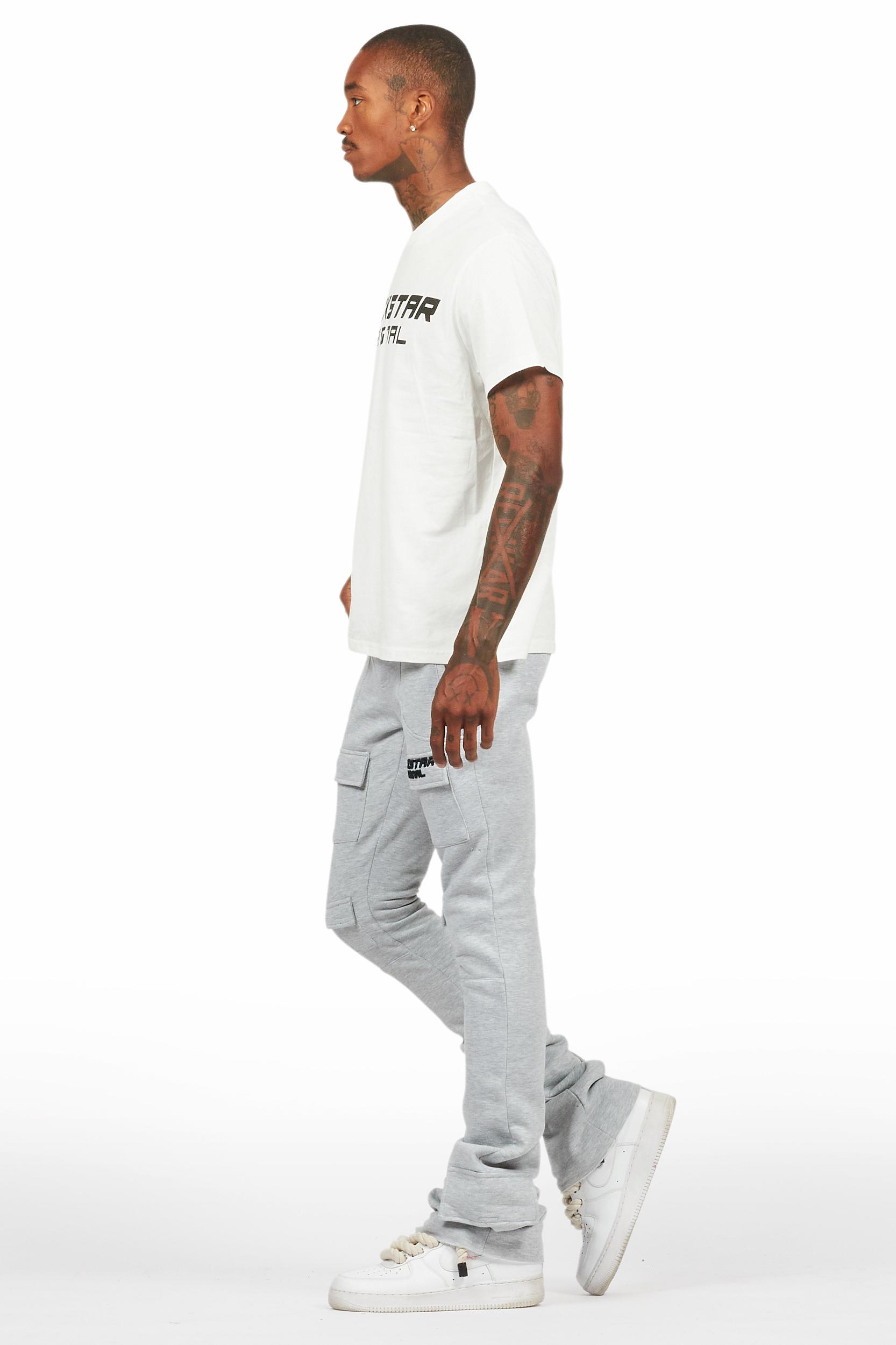 Connor Heather Grey T-Shirt/Stacked Flare Track Set Male Product Image