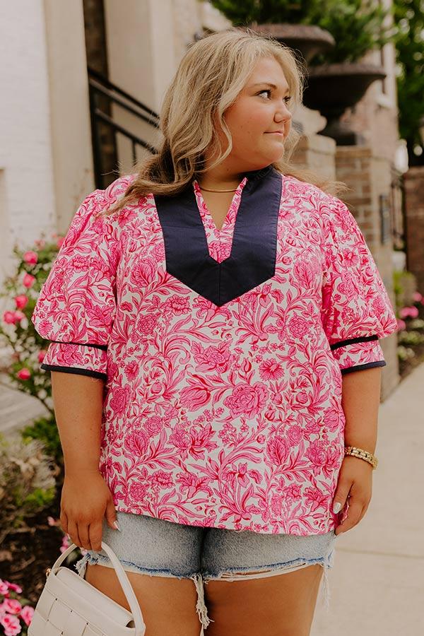 Sonoma Charm Floral Top in Pink Curves Product Image