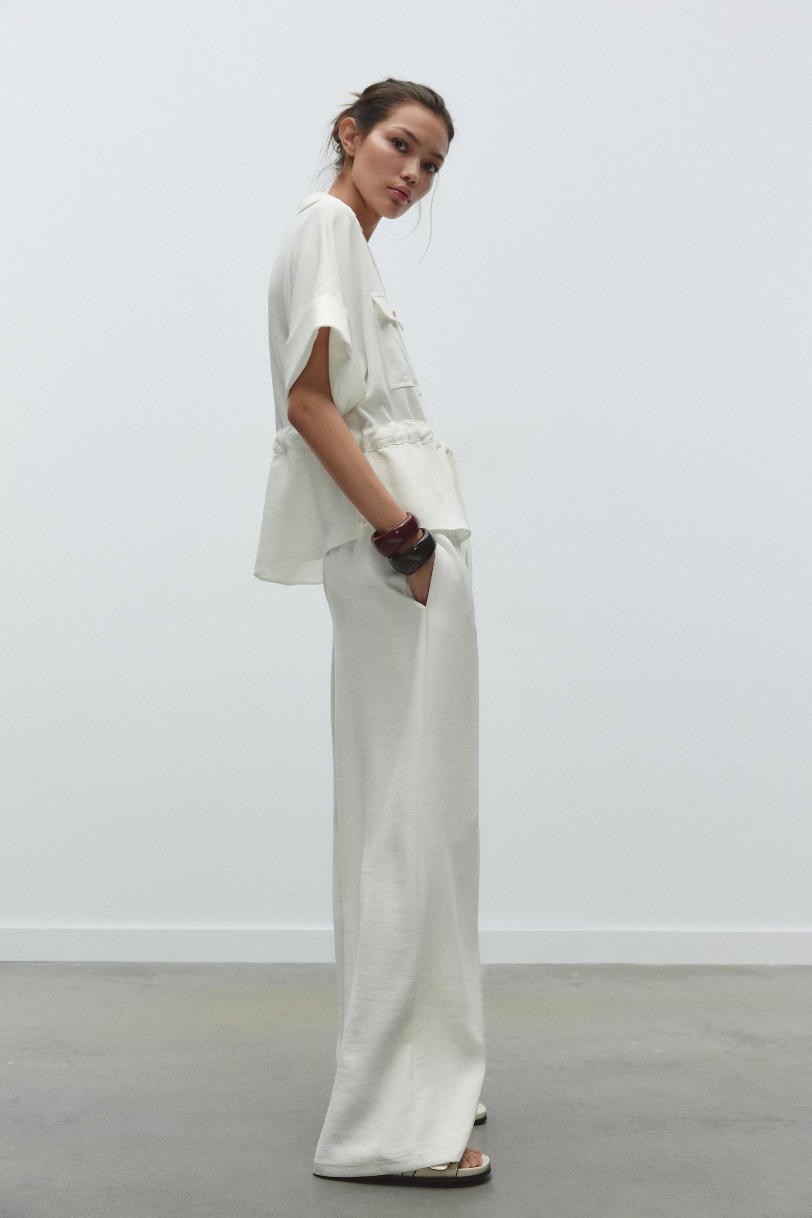 CREPE WIDE LEG PANTS Product Image