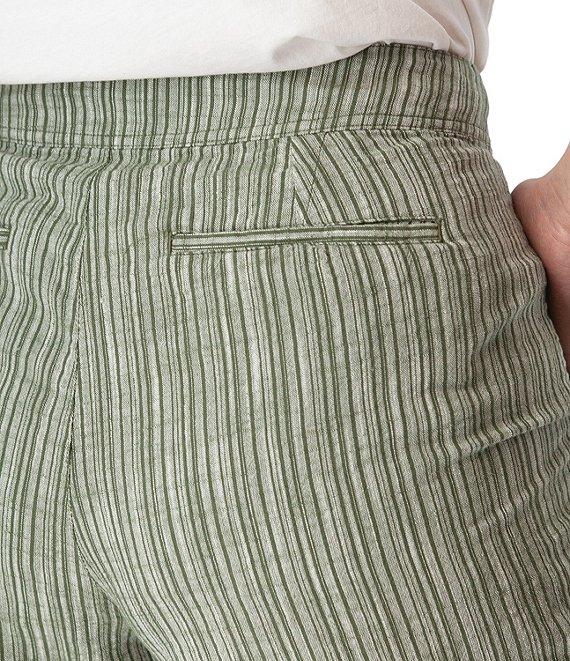 Aventura Leni Stripe Print Linen Blend Pleated Bermuda Shorts Product Image