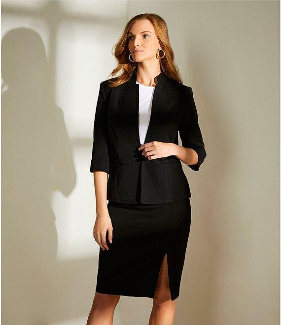 Preston & York Morgan Twill Crepe Side Slit Coordinating Pencil Skirt Product Image