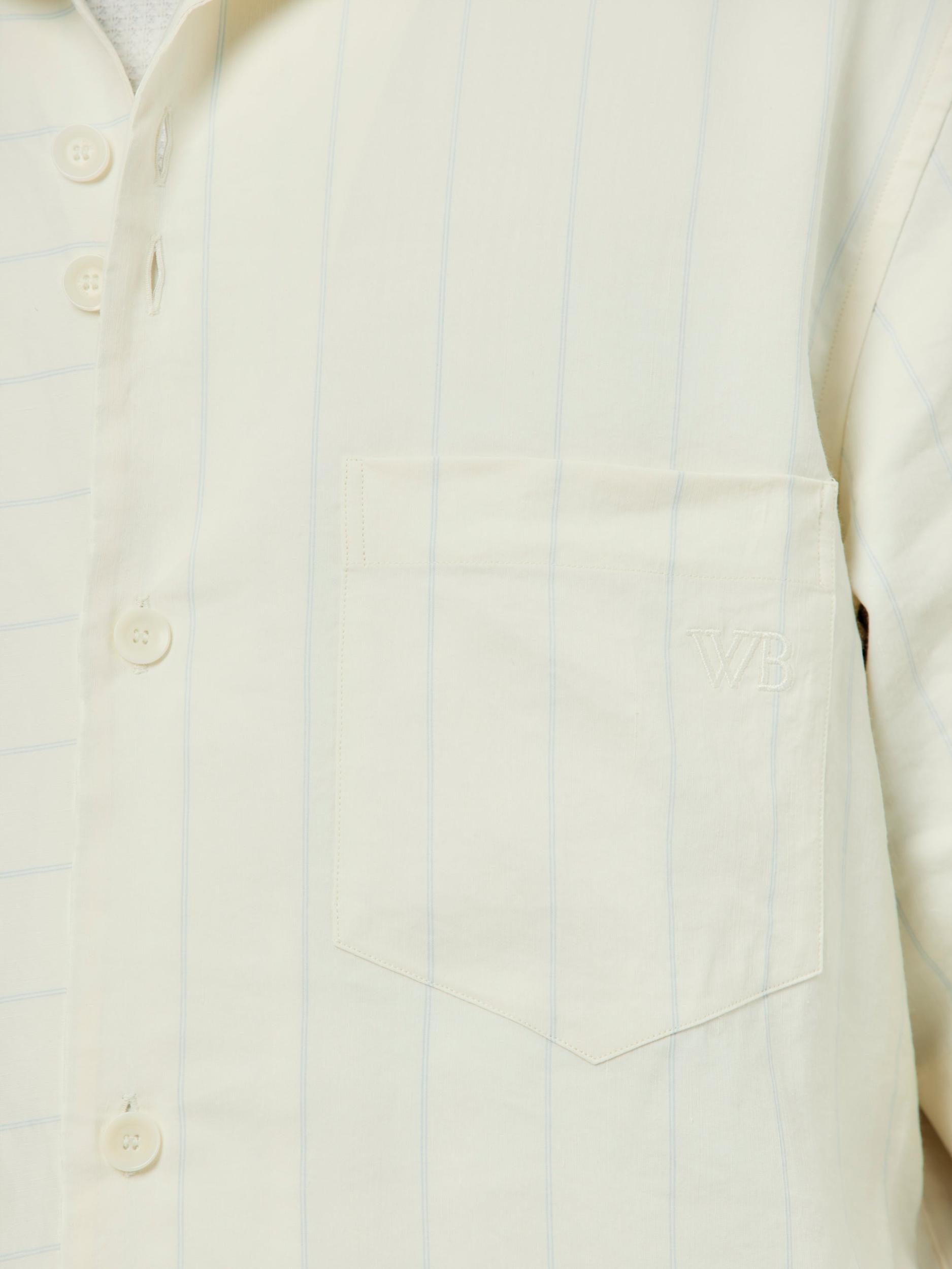 Highlife Bowling Shirt (White/ Blue Stripe) Product Image