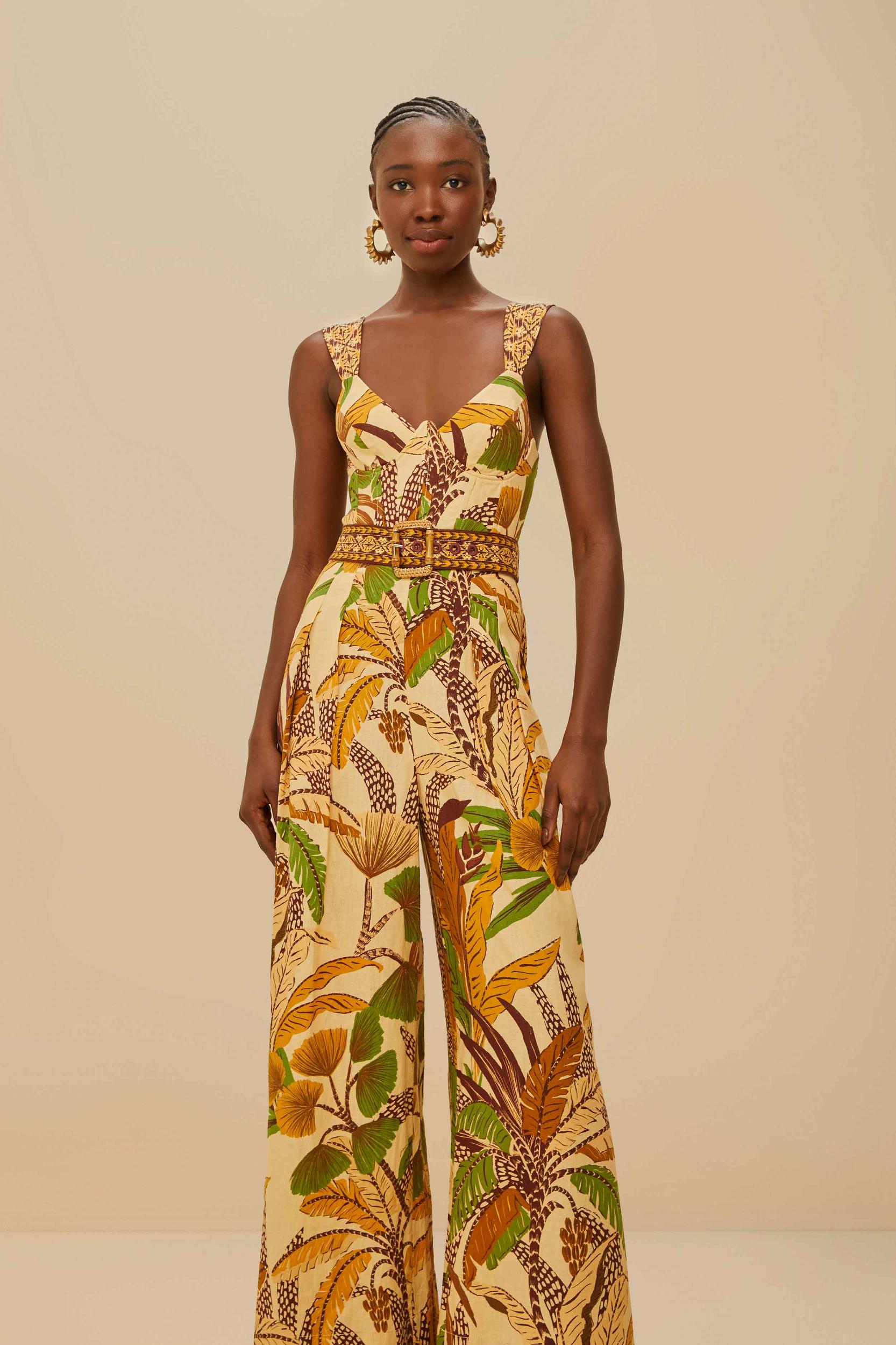 Foliage Sketch Sand Jumpsuit Product Image