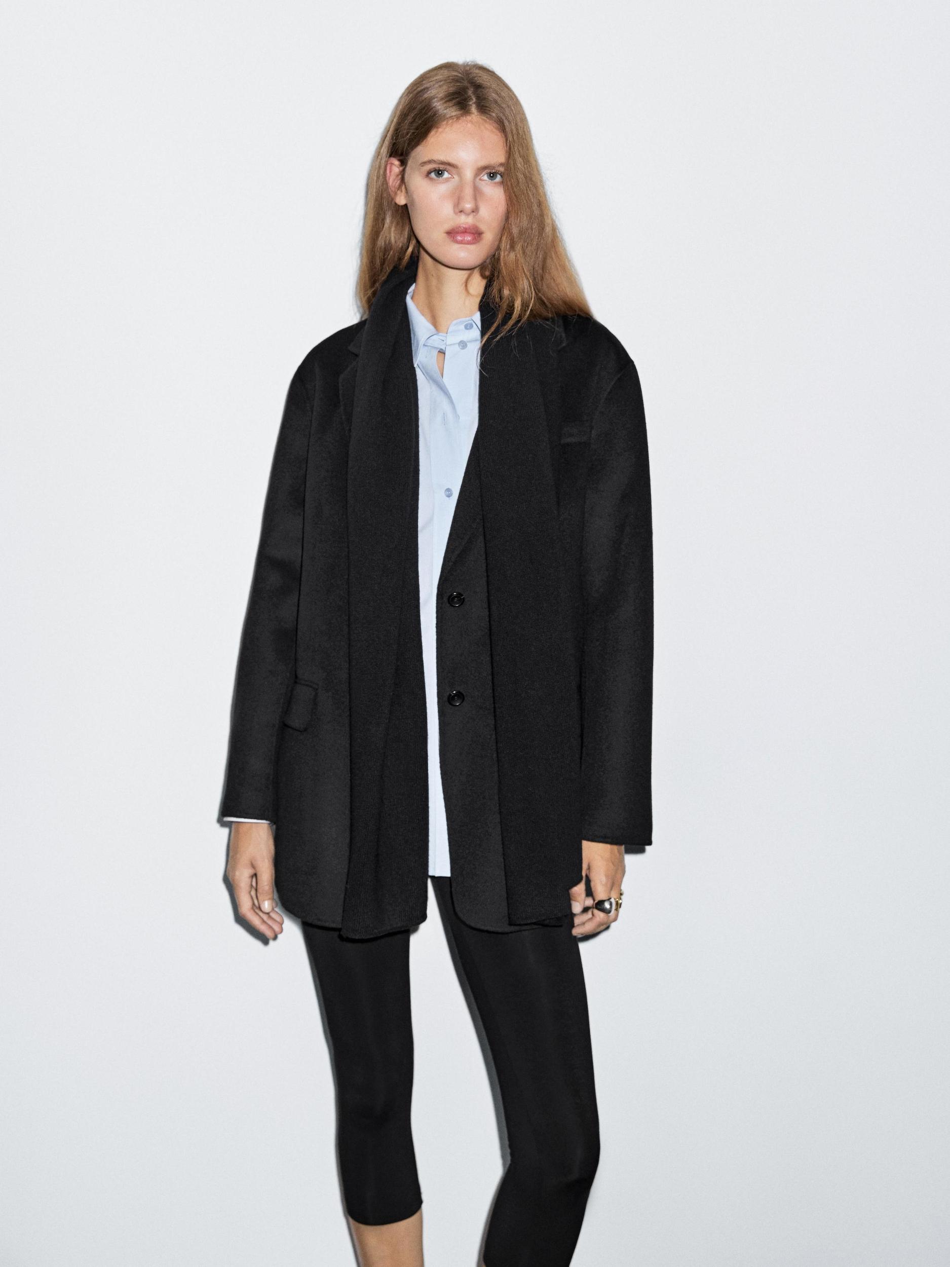 Wool blend blazer with scarf Product Image