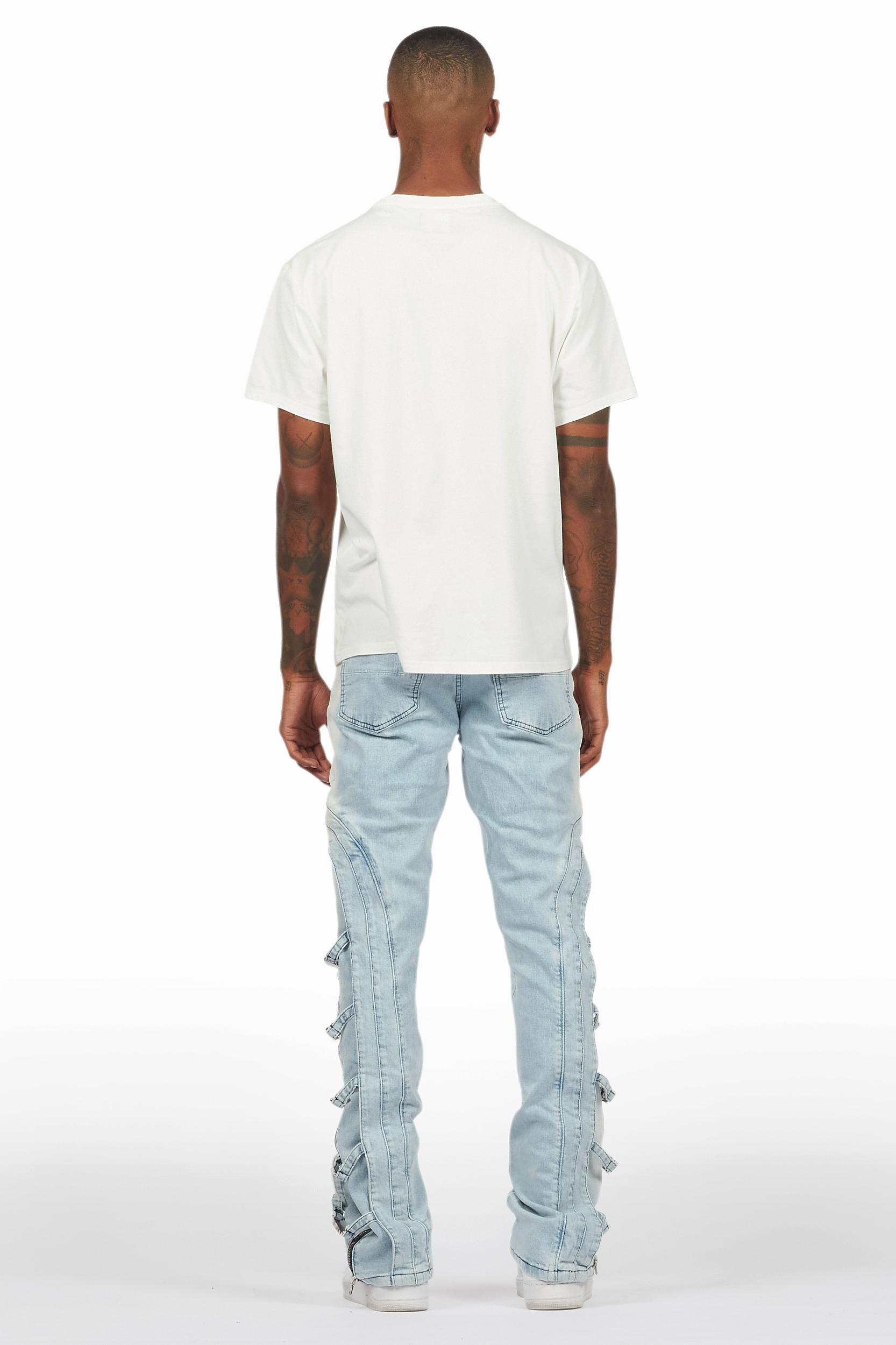Attila Light Blue Stacked Flare Jean Male Product Image