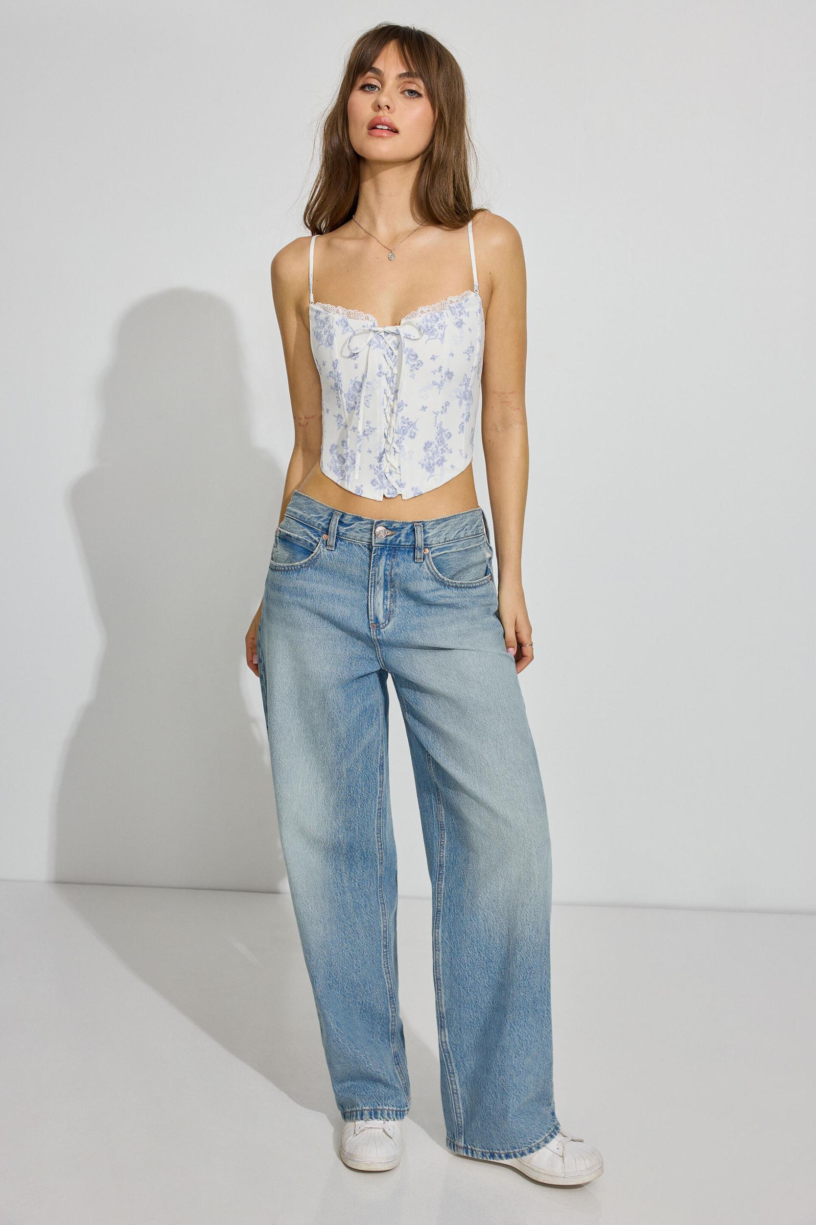 Lace Trim Lace Up Corset Product Image