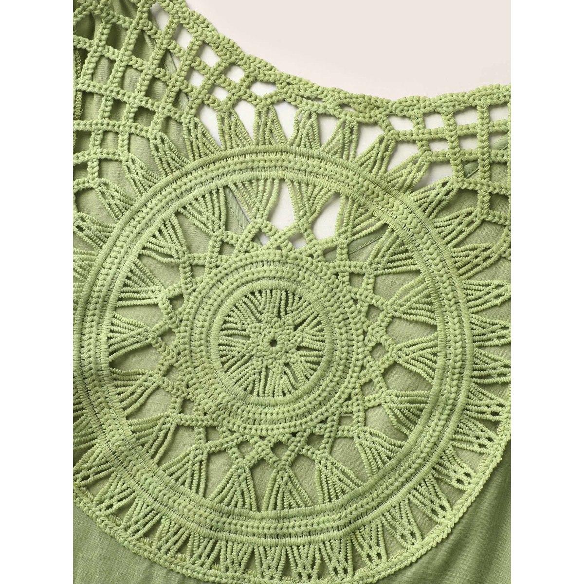 Plus Size Solid Back Cut Out Belted Dress Palemauve Women Resort Belted V-neck Sleeveless Curvy BloomChic 12/L Product Image