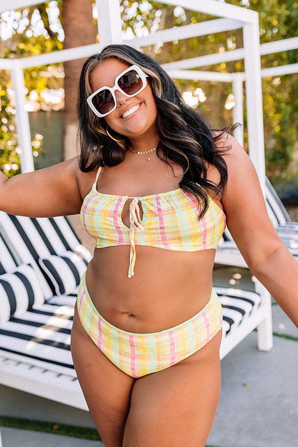 Siren Bikini Bottoms in Pretty Plaid Curves Product Image