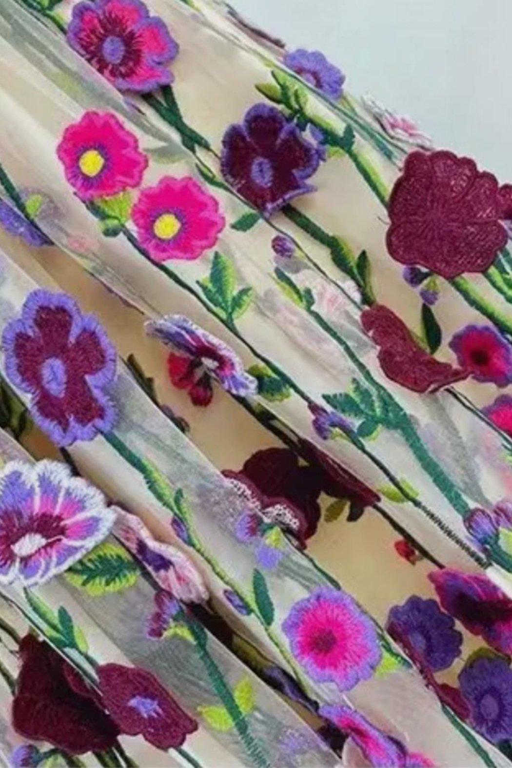 Floral Embroidered Skirt Product Image