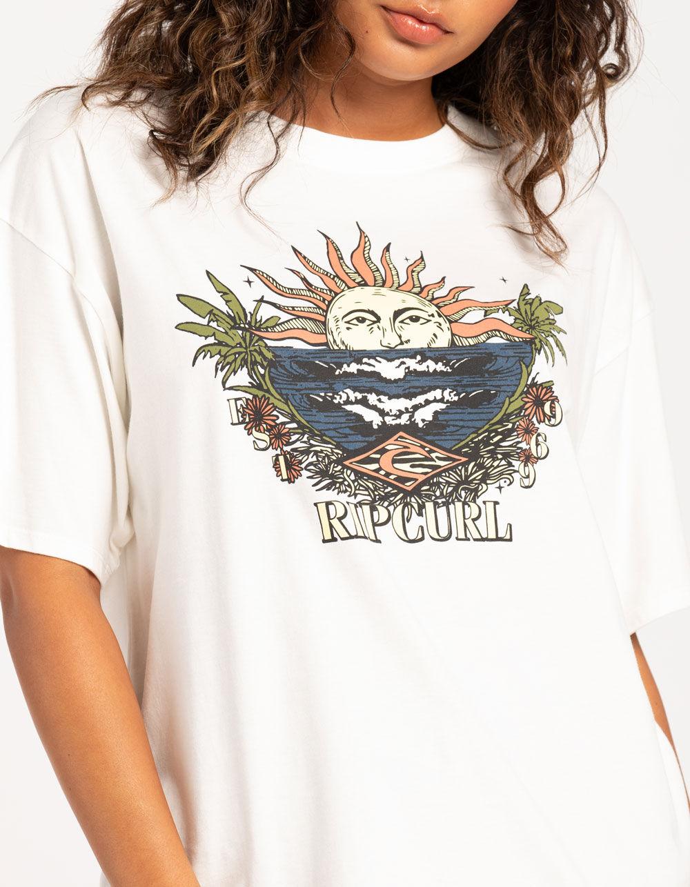RIP CURL Shorebreak Heritage Womens Oversized Tee - BONE Product Image