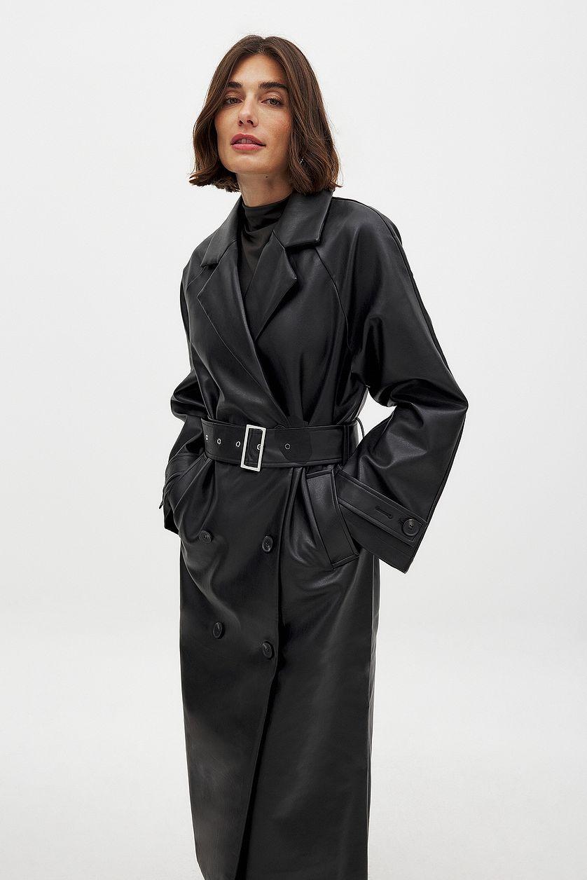 Belted Pu Trenchcoat Product Image