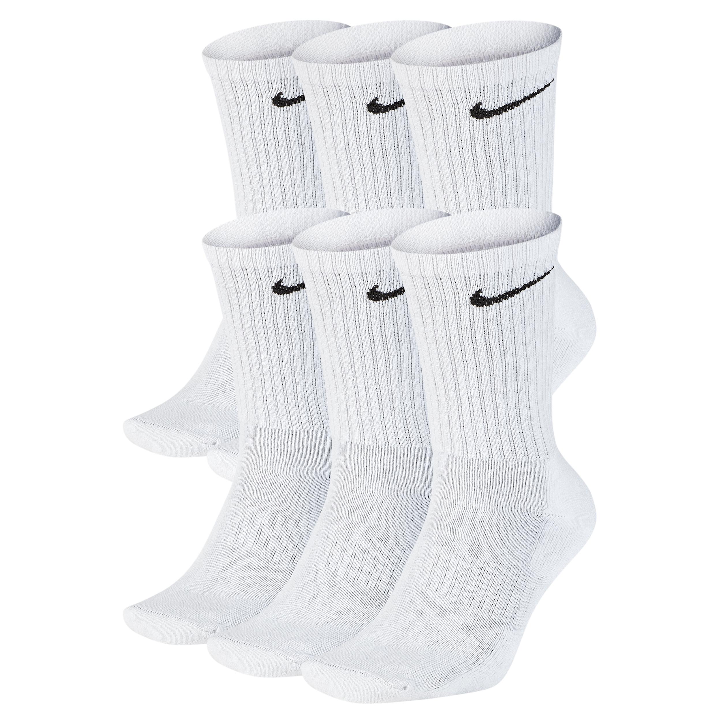 Nike Mens Everyday Cushioned Training Crew Socks (6 Pairs) | SX7666-100 Product Image