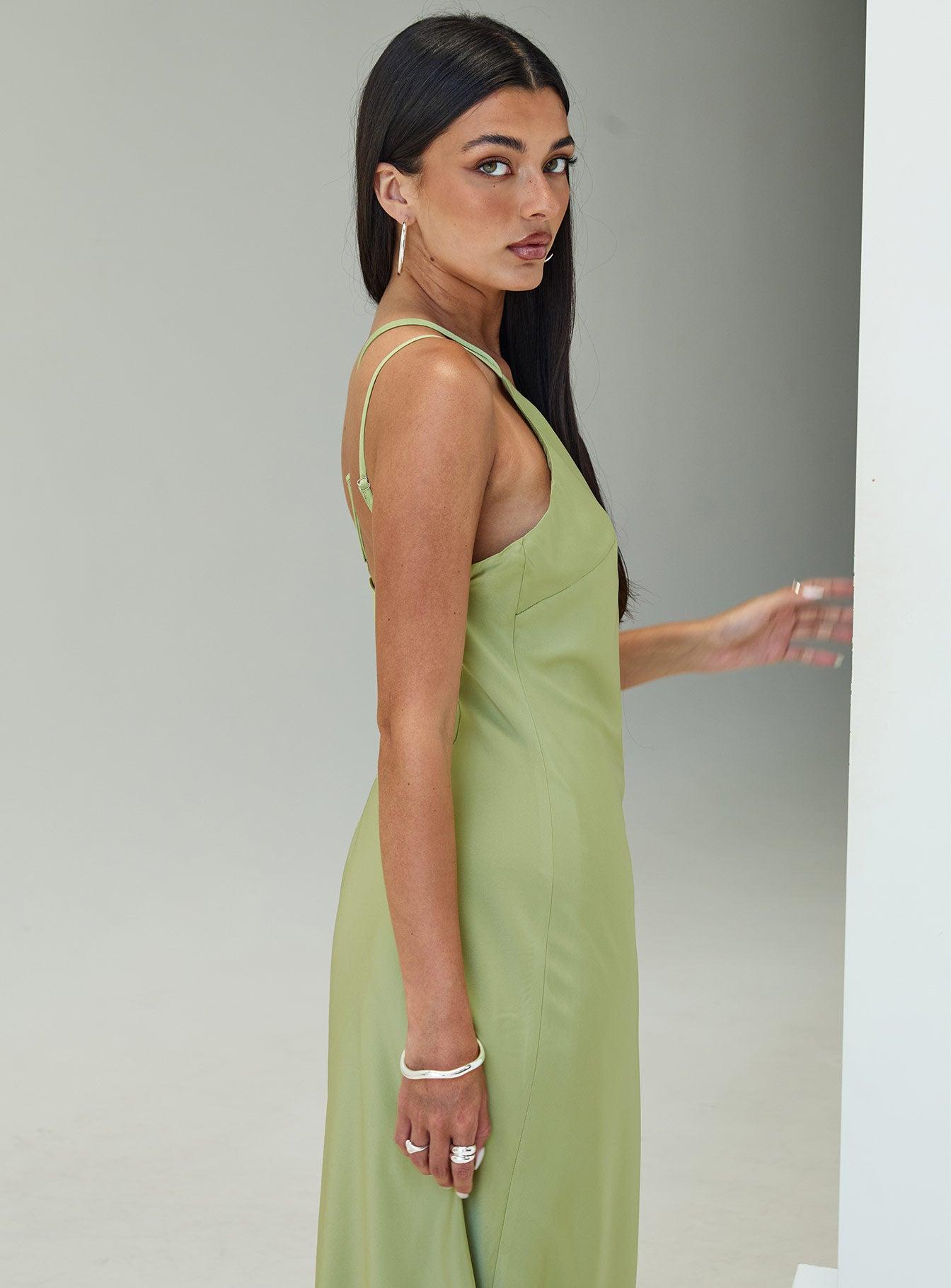 Nehemiah One Shoulder Maxi Dress Green Product Image