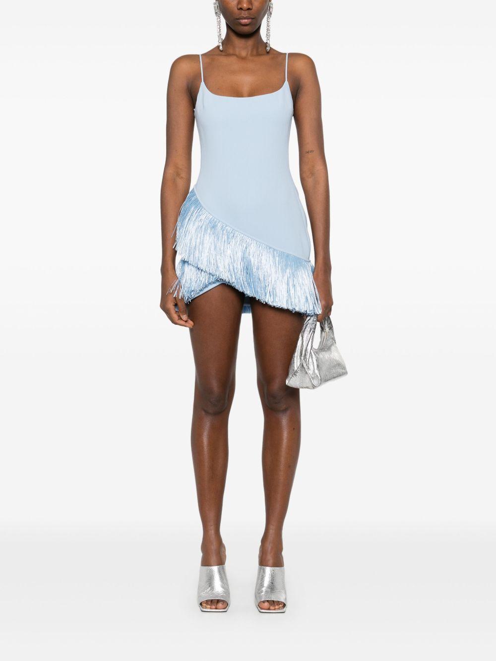 raffia fringe-trim mini dress Product Image