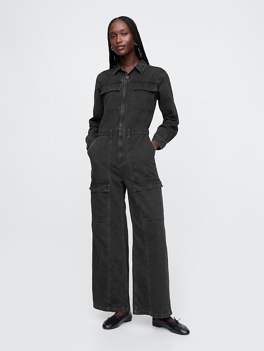 Denim Cargo Jumpsuit Product Image