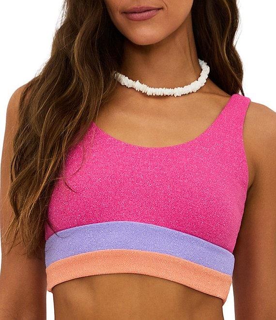 Beach Riot Metallic Colorblock Heidi High Waist Swim Bottom Product Image