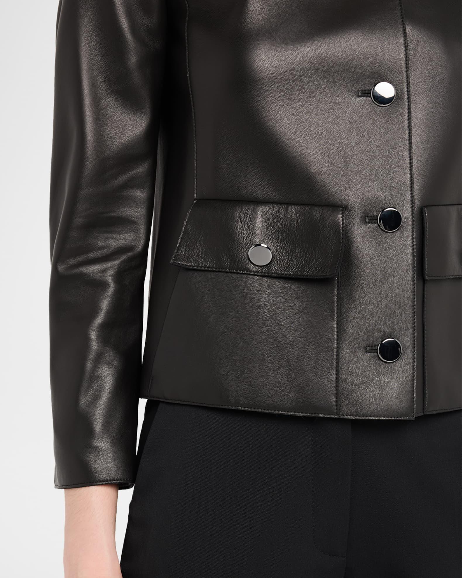 Lamb Nappa Leather Collarless Jacke†  Product Image