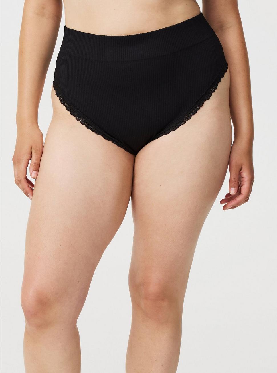 High-Rise Seamless Rib Thong Panty Product Image