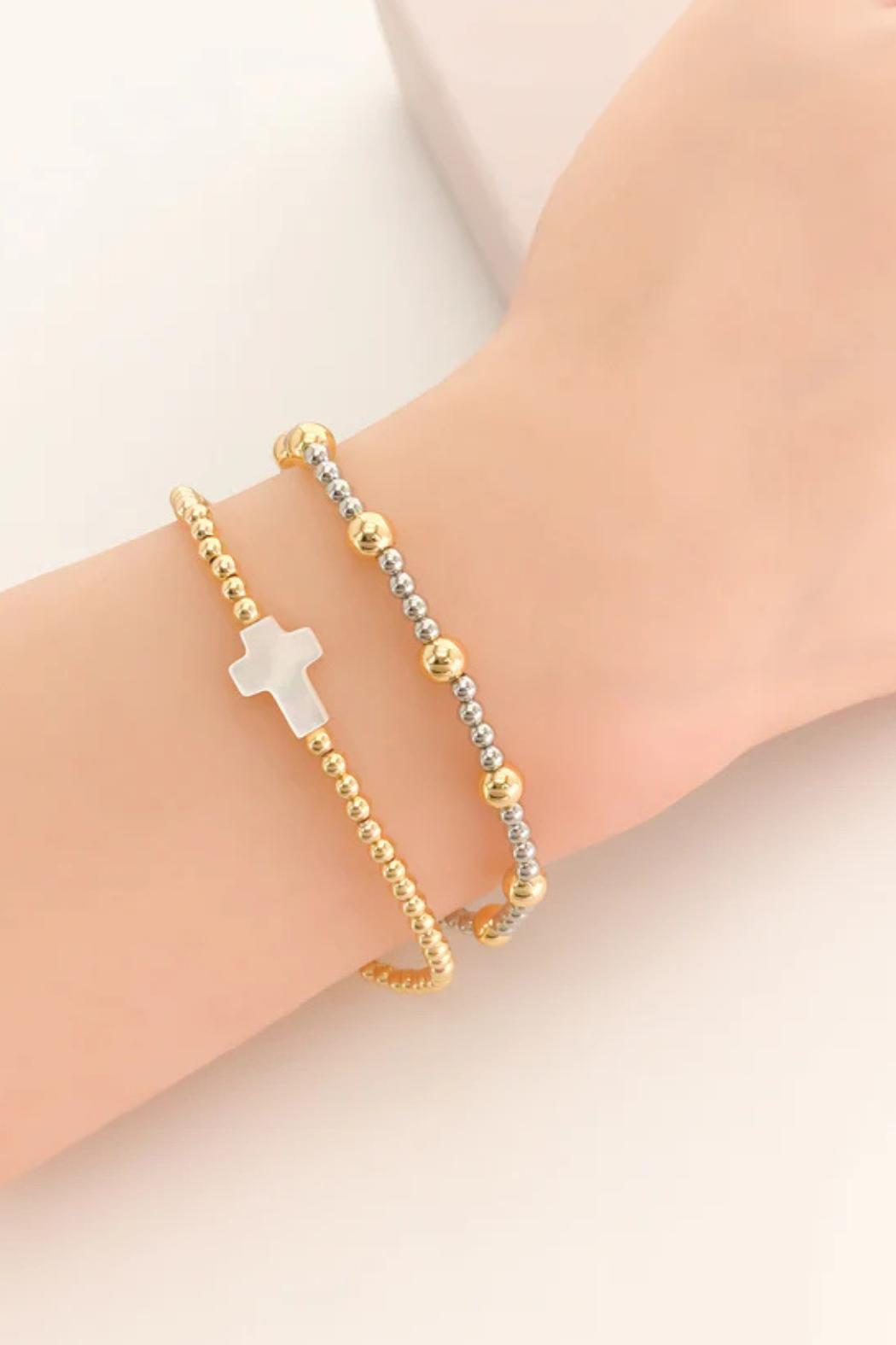 Two Tone Stretch Bracelet Product Image