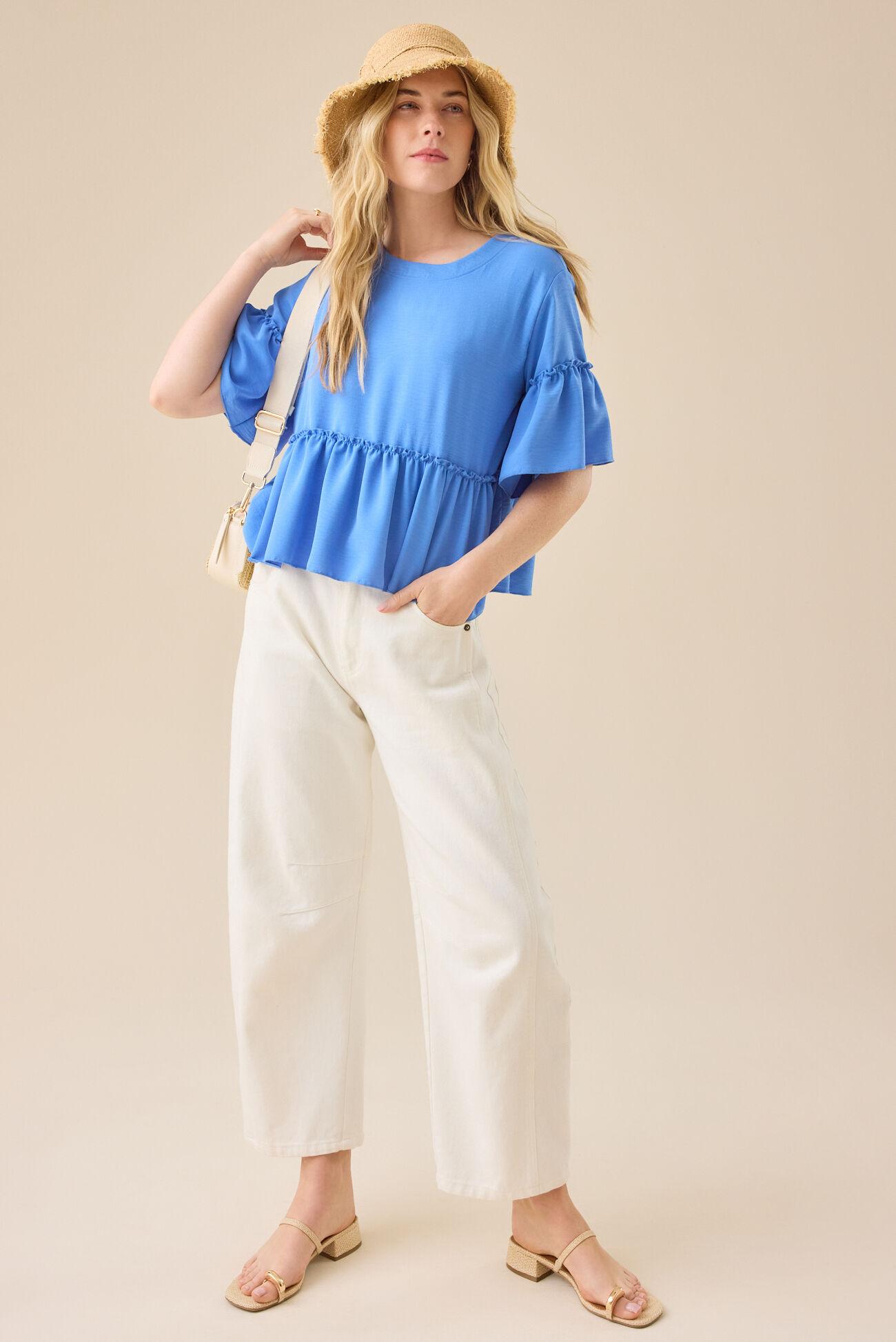 Lori Ruffle Sleeve Top Product Image