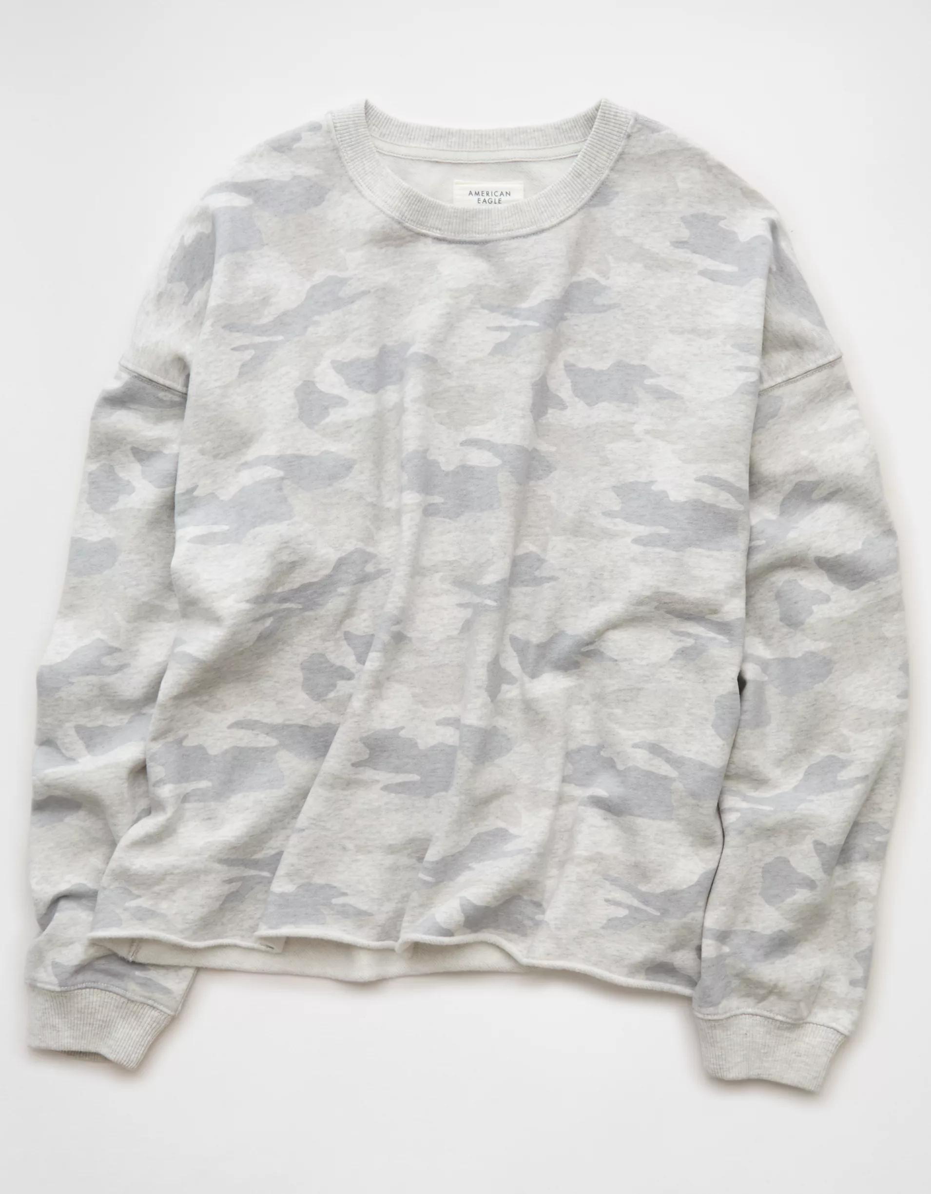 AE Everyday Luxe Cropped Cut-Off Sweatshirt Product Image