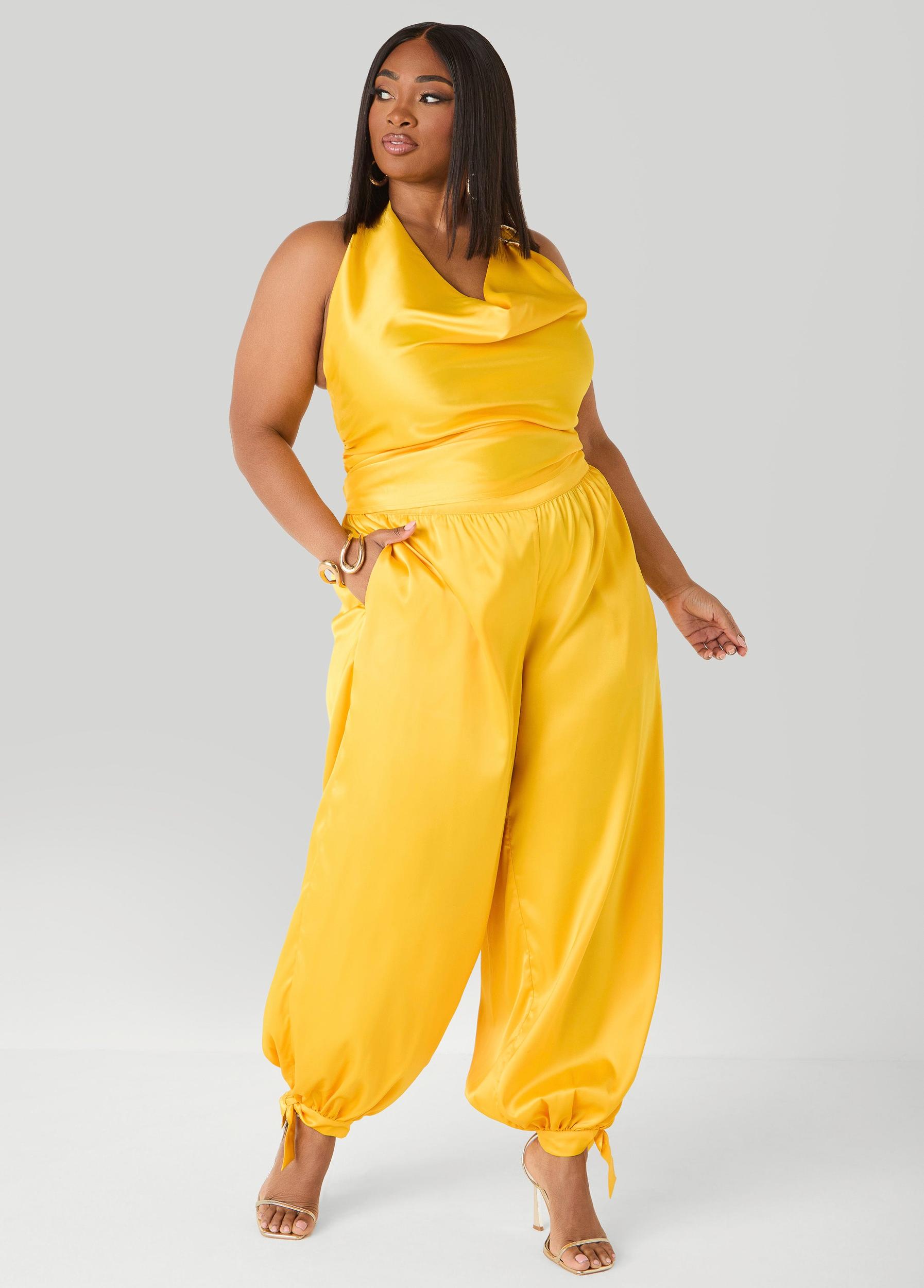 Embellished Satin Halter Top Product Image