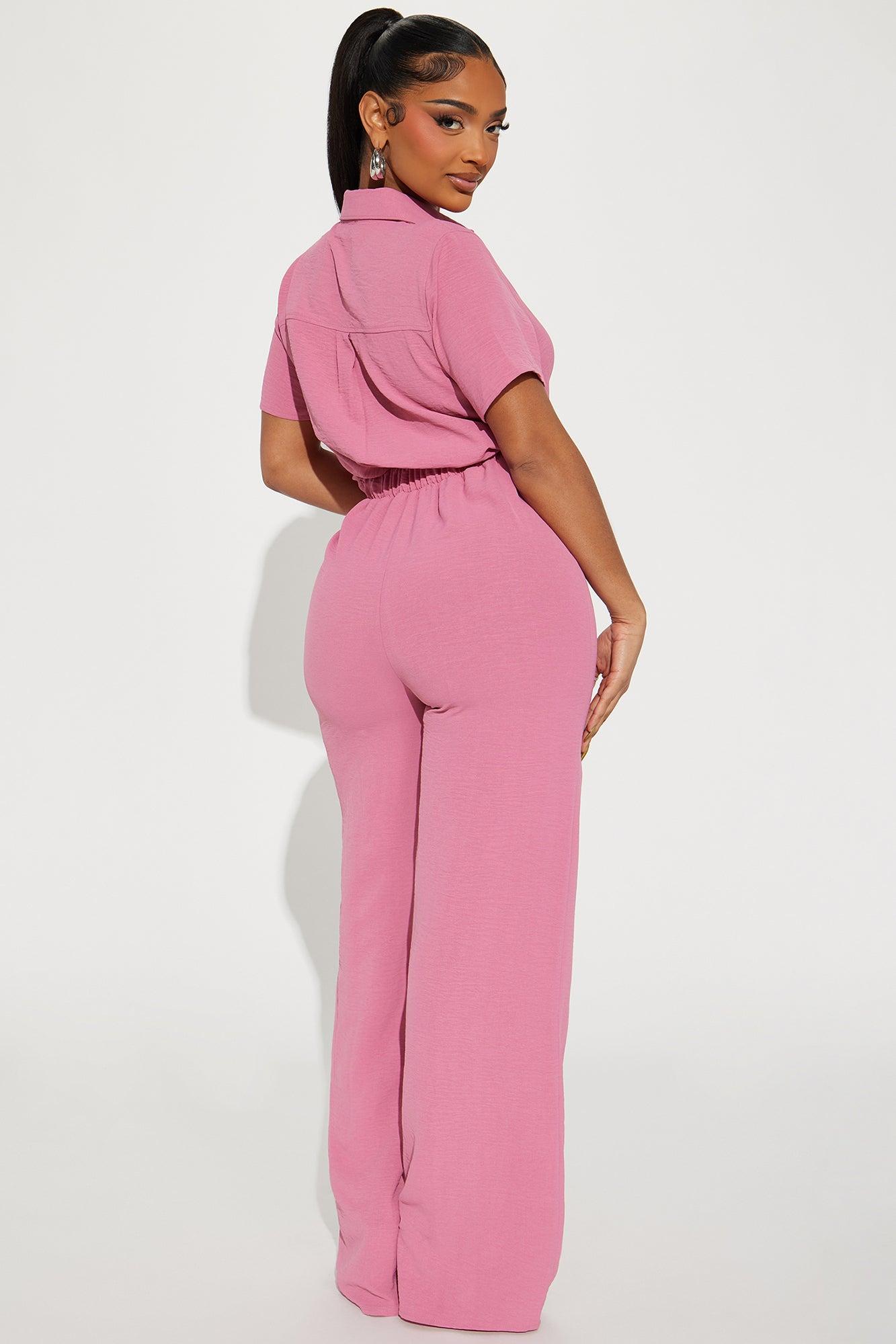Makenzie Short Sleeve Jumpsuit - Mauve Product Image