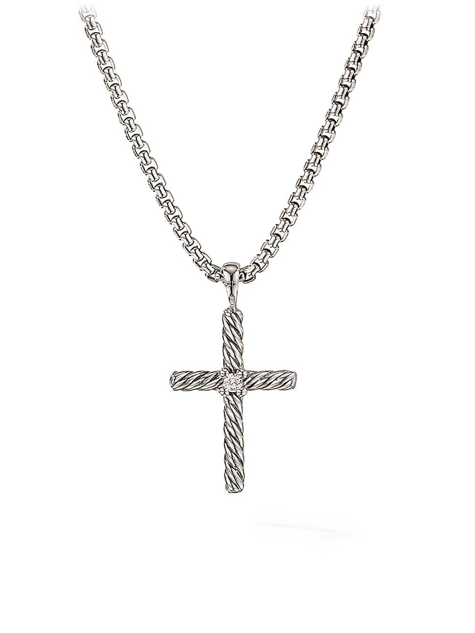 Womens Cable Classics Cross Diamond Necklace Product Image
