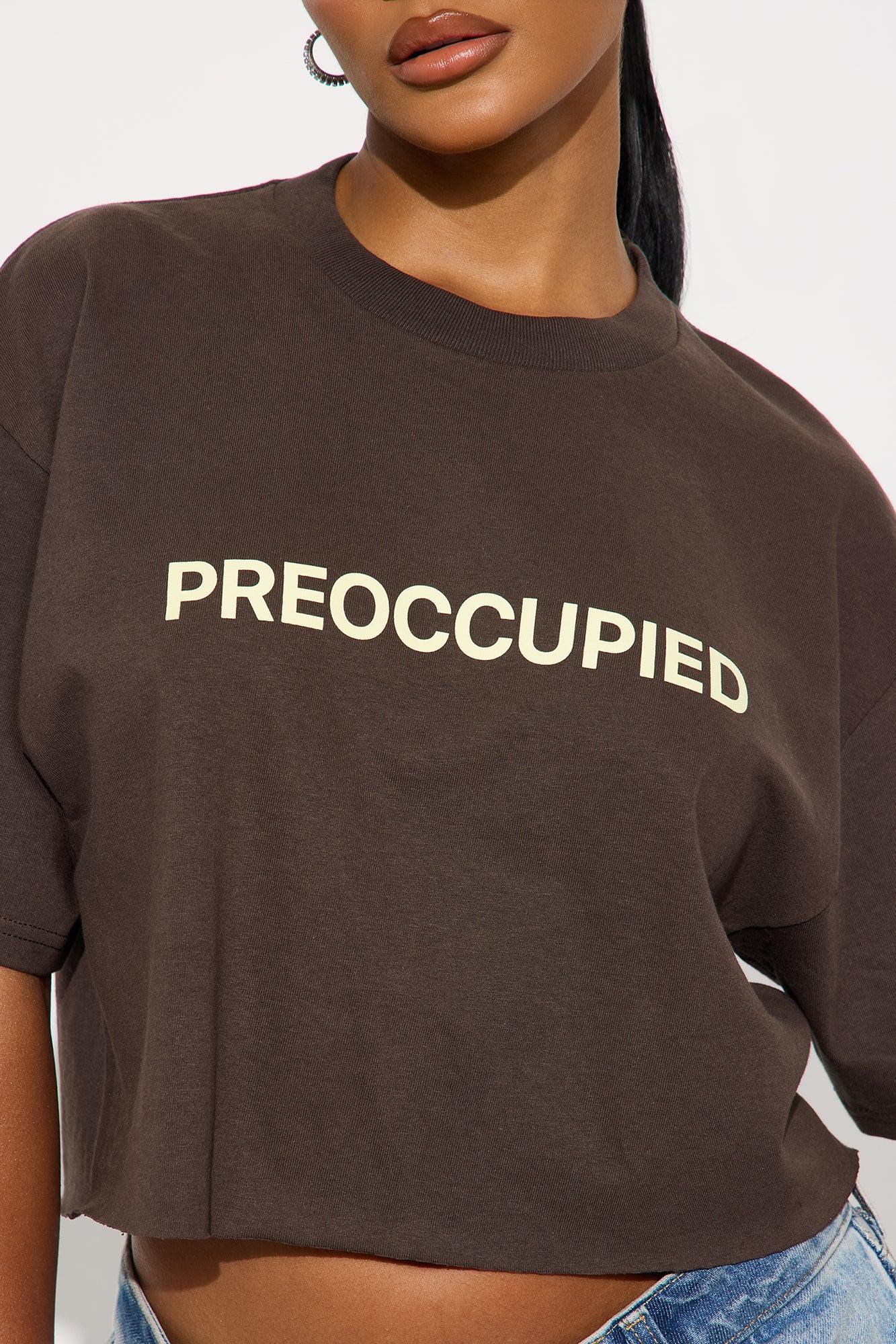 Preoccupied Cropped Tee - Brown Female Product Image