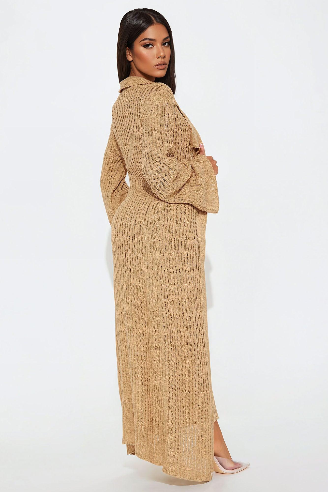Mia 2 Piece Sweater Maxi Dress Set - Mocha Female Product Image