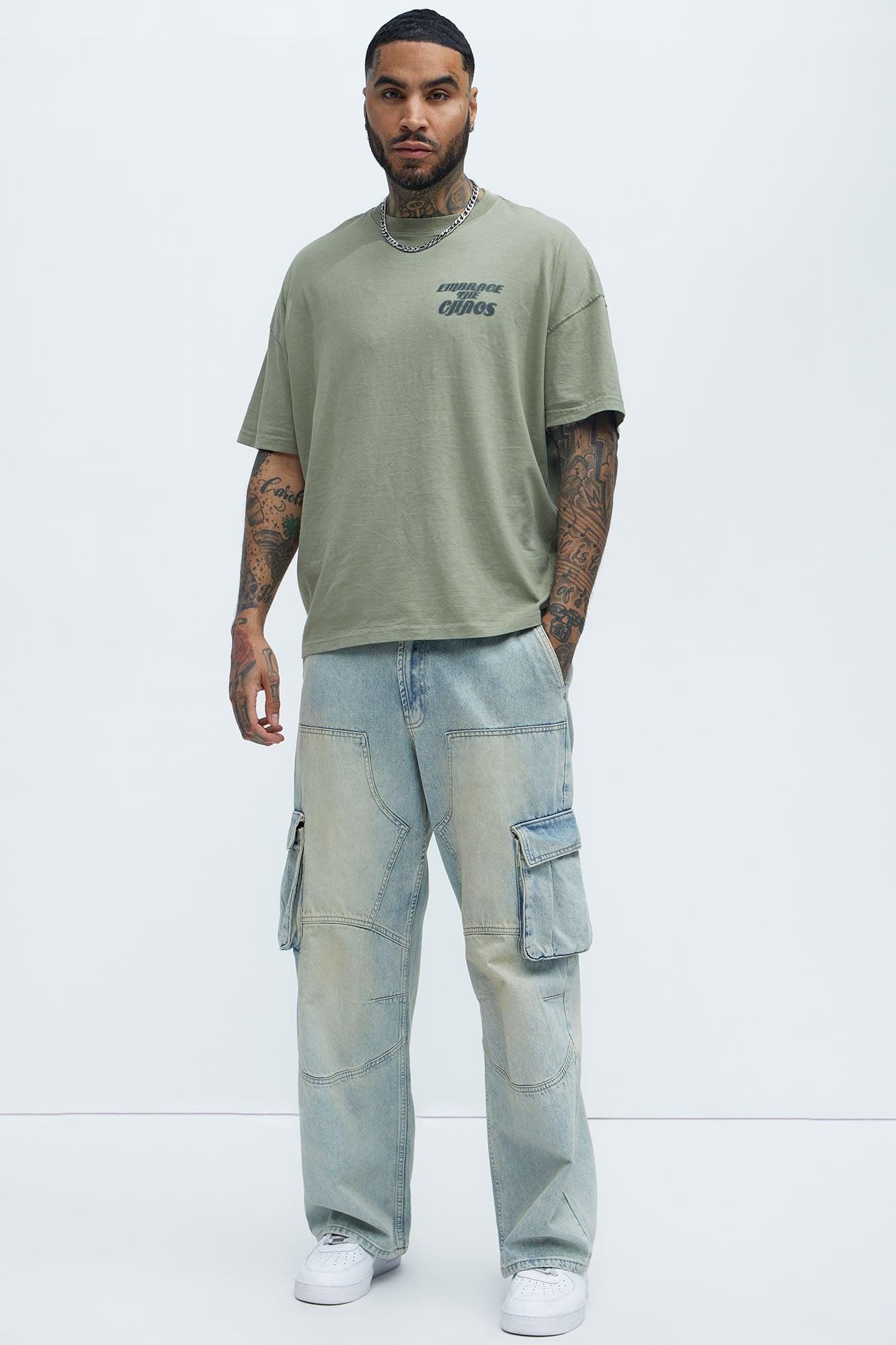 Embrace Chaos Oversized Short Sleeve Tee - Olive Product Image