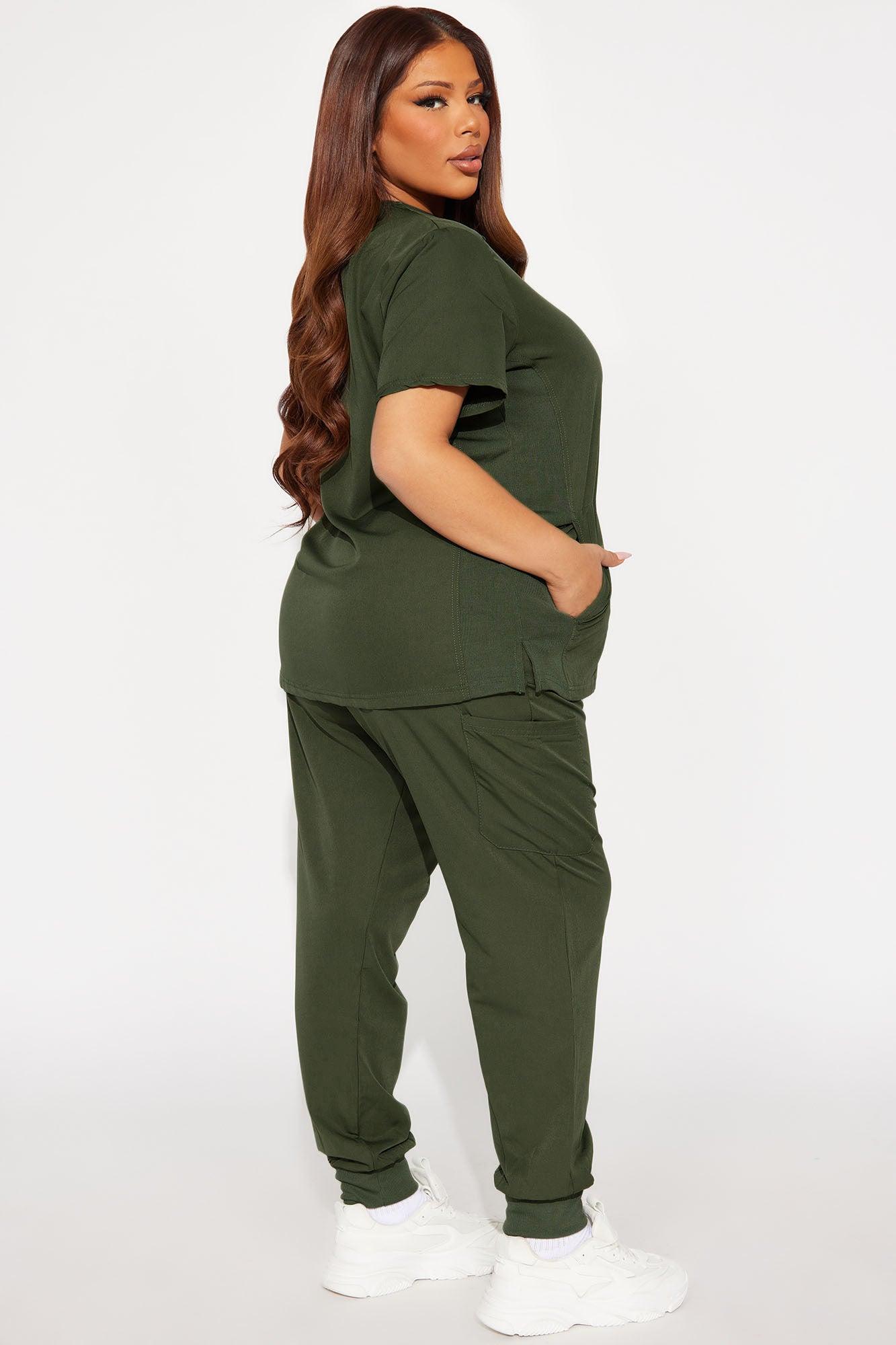 Get To Work Stretch Uniform Scrub Jogger Set - Olive Female Product Image