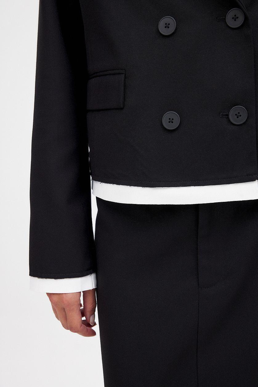 Oversized Contrast Detail Blazer Product Image