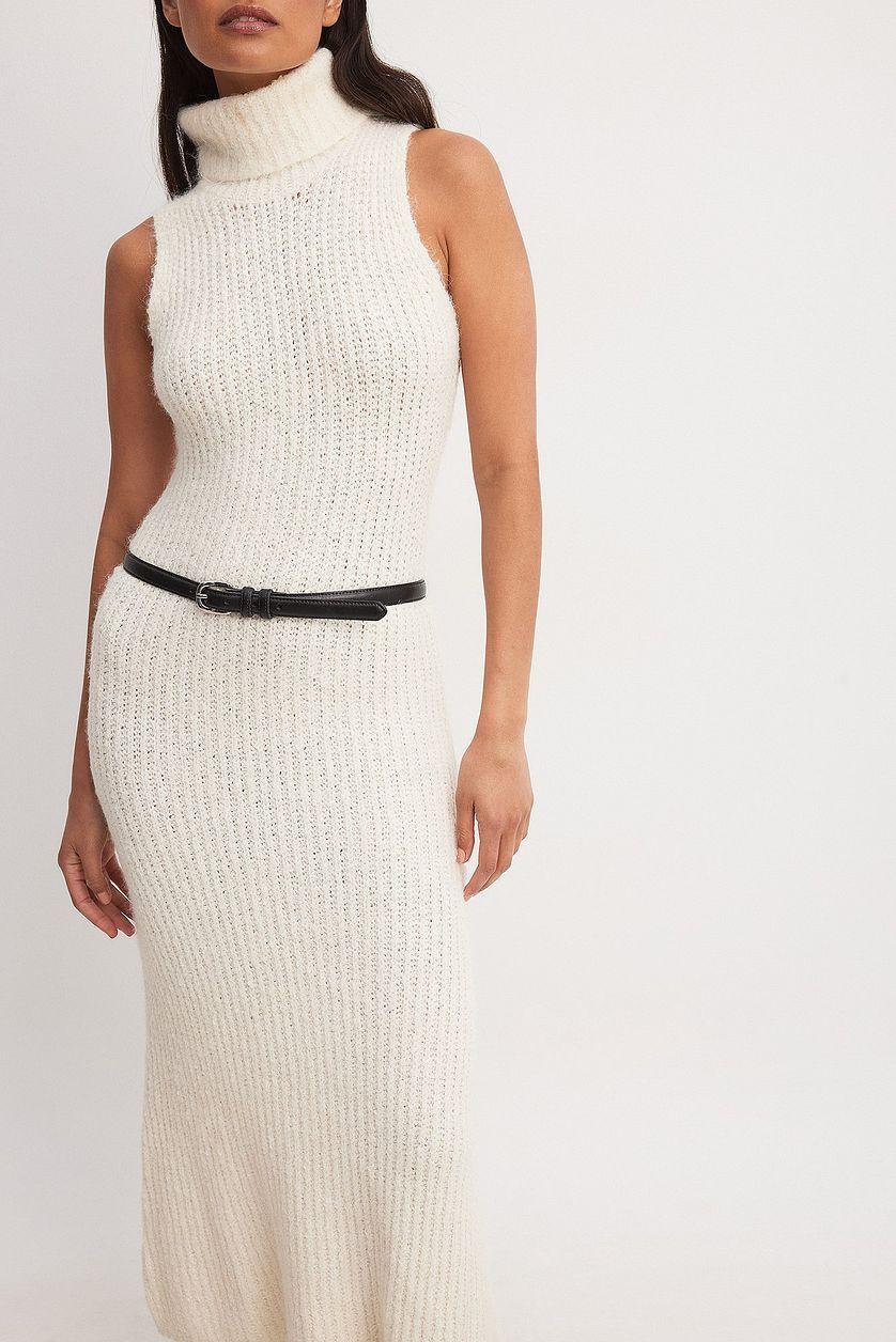 Knitted Turtle Neck Maxi Dress Product Image